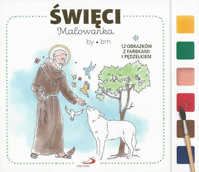 ŚWIĘCI. Malowanka - 12 obrazków z farbkami i pędzelkiem