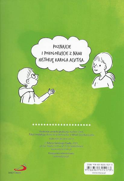 ŚWIĘTY KAROL ACUTIS - kolorowanka