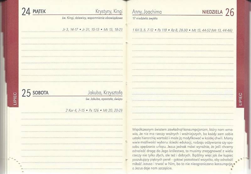 Kalendarz / Terminarz 2026 B7 STANDARD - brązowy