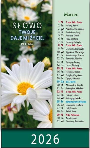 Kalendarz 2026 na biurko - SŁOWO (Apostolinki) (11x16 cm)