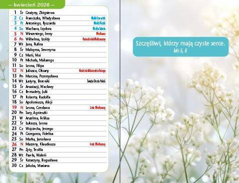 Kalendarz 2026 kieszonkowy - Szczęście (drzewo) (7,5x11,5 cm)