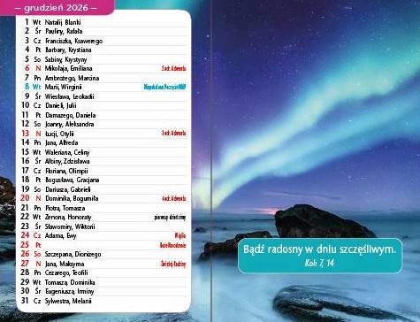 Kalendarz 2026 kieszonkowy - Szczęście (pejzaż) (7,5x11,5 cm)