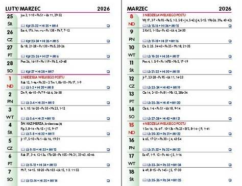 Kalendarz 2026 kieszonkowy - KALENDARZ BIBLIJNY (7,5x11,5 cm)