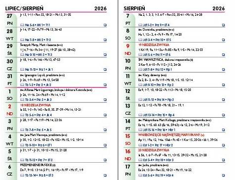Kalendarz 2026 kieszonkowy - KALENDARZ BIBLIJNY (7,5x11,5 cm)