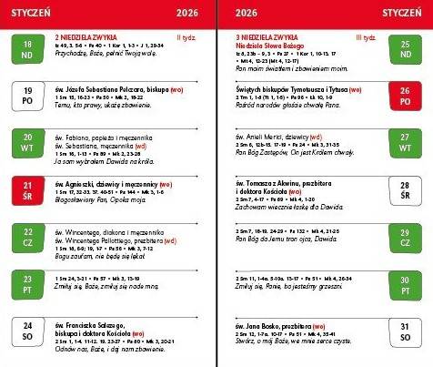 Kalendarz 2026 kieszonkowy - KALENDARZ LITURGICZNY (8,5x14,5 cm)