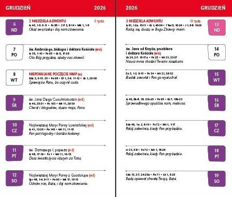 Kalendarz 2026 kieszonkowy - KALENDARZ LITURGICZNY (8,5x14,5 cm)