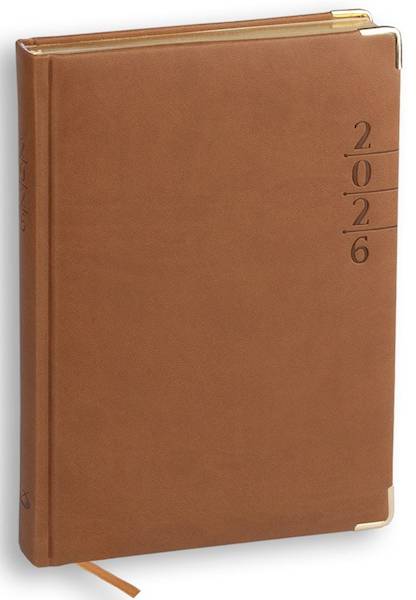 Kalendarz / Terminarz 2026 A5 LUX, złocone brzegi - brązowy