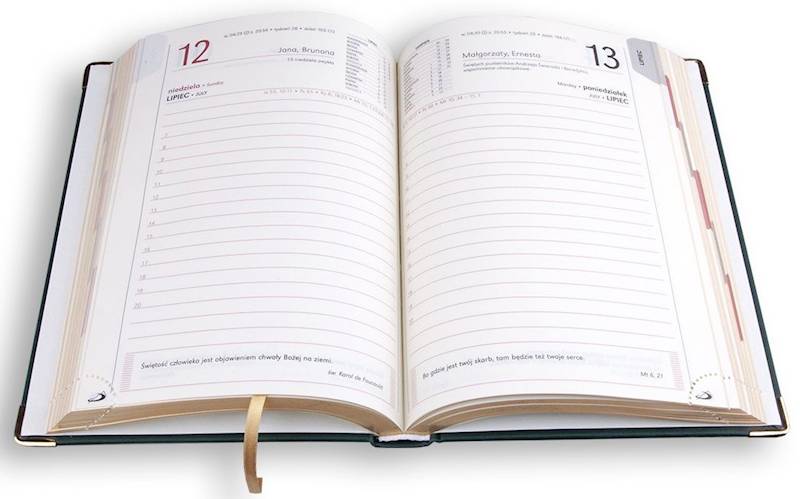 Kalendarz / Terminarz 2026 A5 LUX, złocone brzegi - zielony