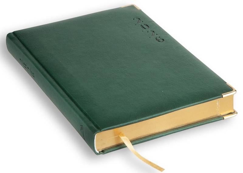 Kalendarz / Terminarz 2026 A5 LUX, złocone brzegi - zielony