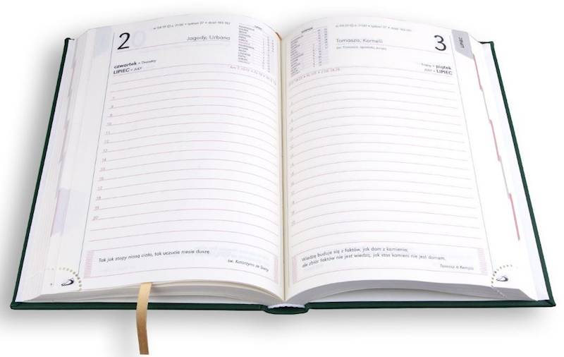 Kalendarz / Terminarz 2026 A5 PRINT - zielony