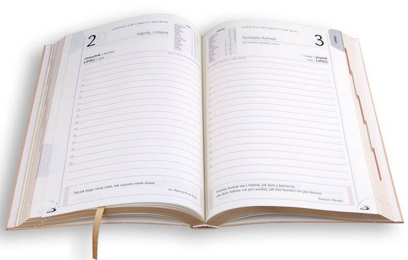 Kalendarz / Terminarz 2026 A5 WKŁADKA - złocone brzegi