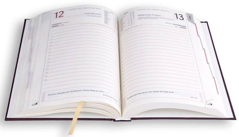 Kalendarz / Terminarz 2026 B6 STANDARD - bordowy