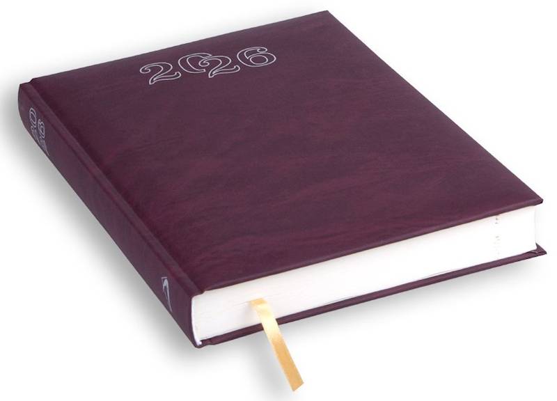 Kalendarz / Terminarz 2026 B6 STANDARD - bordowy