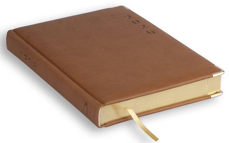 Kalendarz / Terminarz 2026 B6 LUX, złocone brzegi - brązowy