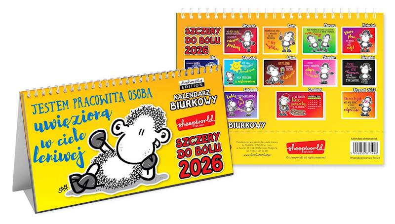 Kalendarz 2026 na biurko (kukartka) - SHEEPWORLD SZCZERY