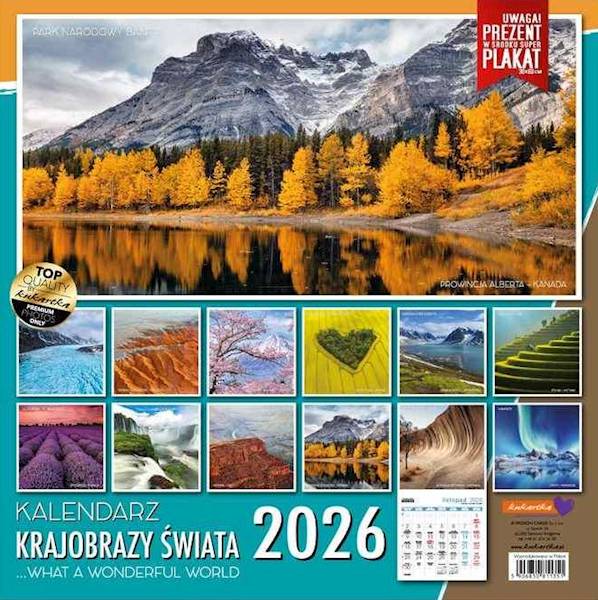 Kalendarz 2026 ŚCIENNY (kukartka) - KRAJOBRAZY ŚWIATA