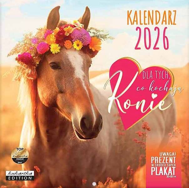 Kalendarz 2026 ŚCIENNY (kukartka) - KONIE