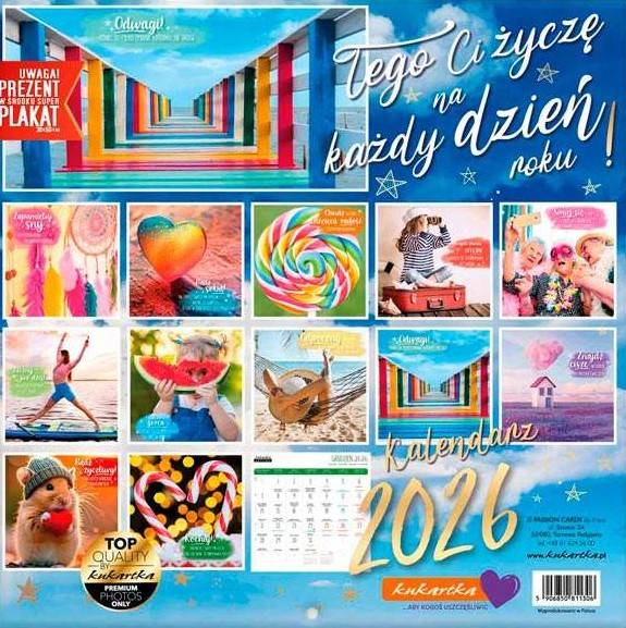 Kalendarz 2026 ŚCIENNY (kukartka) - ŻYCZENIA
