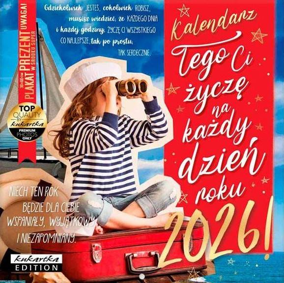 Kalendarz 2026 ŚCIENNY (kukartka) - ŻYCZENIA
