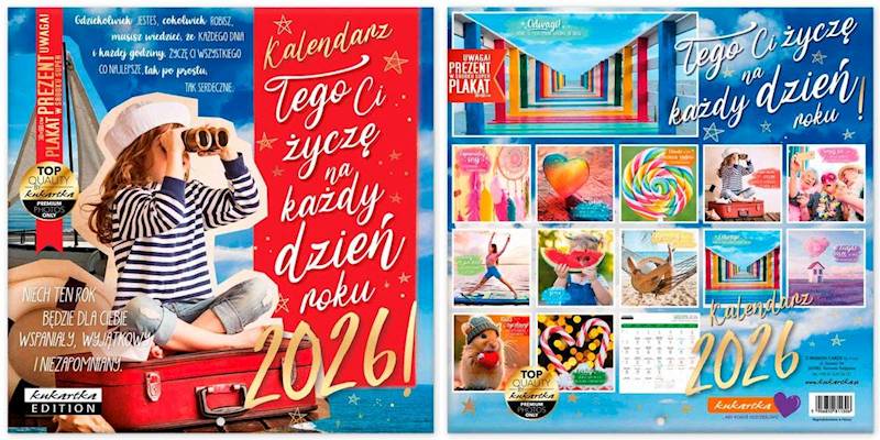 Kalendarz 2026 ŚCIENNY (kukartka) - ŻYCZENIA