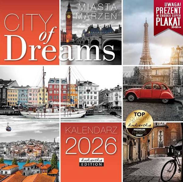Kalendarz 2026 ŚCIENNY (kukartka) - CITY OF DREAMS