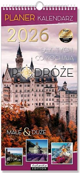 Kalendarz 2026 ŚCIENNY planer (kukartka) - PODRÓŻE