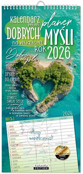 Kalendarz 2026 ŚCIENNY planer (kukartka) - DOBRYCH MYŚLI