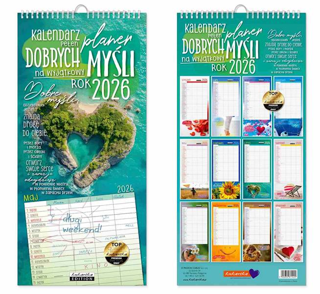 Kalendarz 2026 ŚCIENNY planer (kukartka) - DOBRYCH MYŚLI