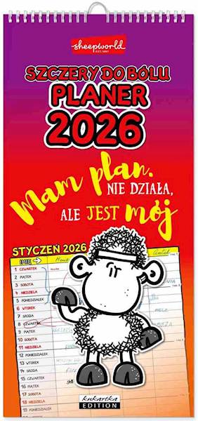 Kalendarz 2026 ŚCIENNY planer (kukartka) - SHEEPWORLD SZCZERY