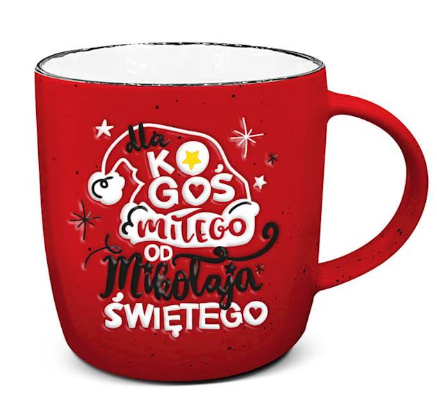 Kubek kukartka "dla KOGOŚ miłego OD Mikołaja ŚWIĘTEGO" 350 ml UP-016