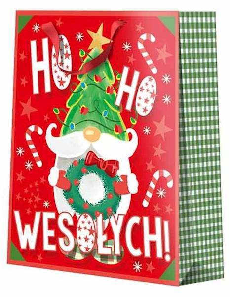 BIG XXL Torba prezentowa Dziecięca "Mikołaje" 40,6x55,8x20,3 cm QJ-003 wzór 4