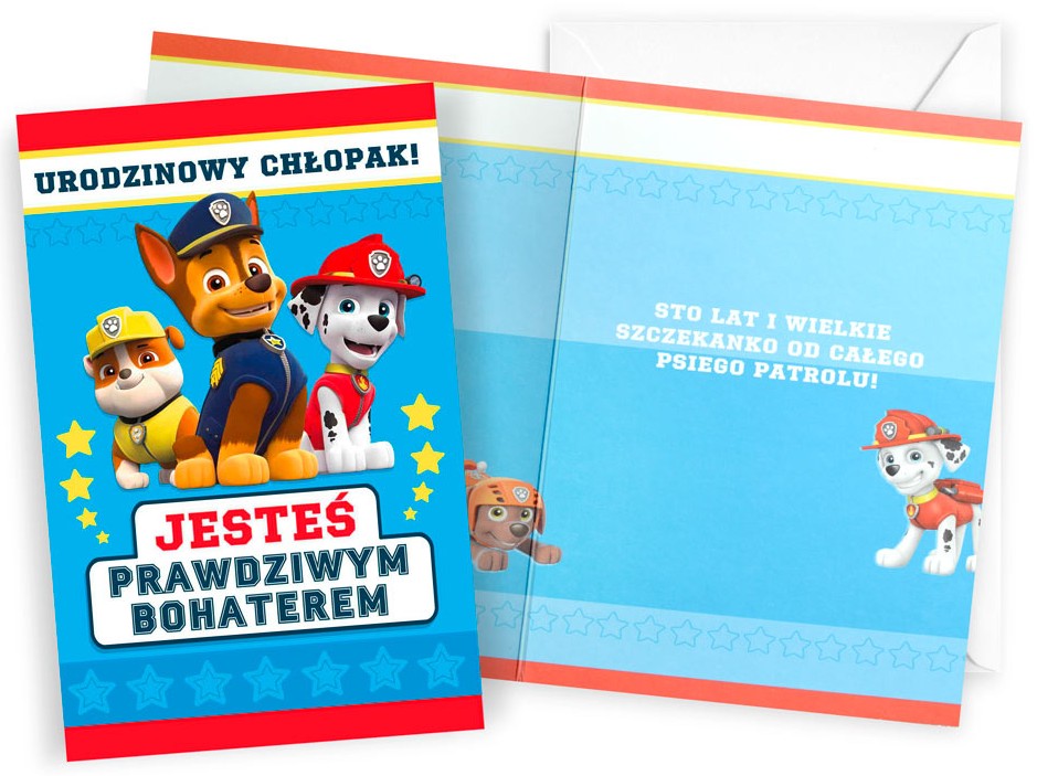 Karnet z kopertą: Urodziny dziecięce (Psi Patrol, chłopiec) DHS-039