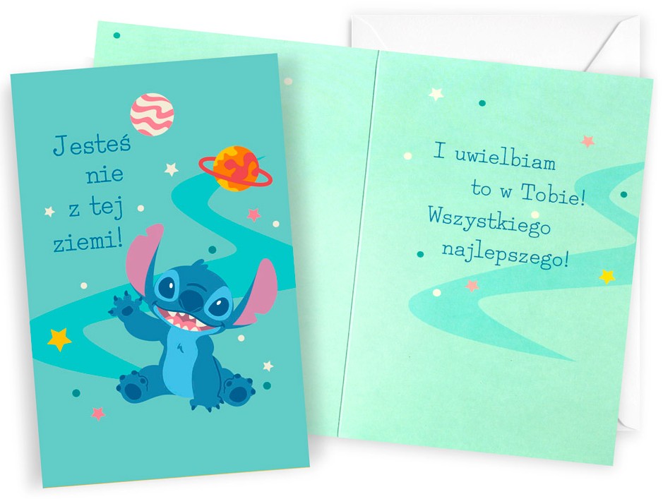 Karnet z kopertą: Urodziny dziecięce (Stitch) DHS-035