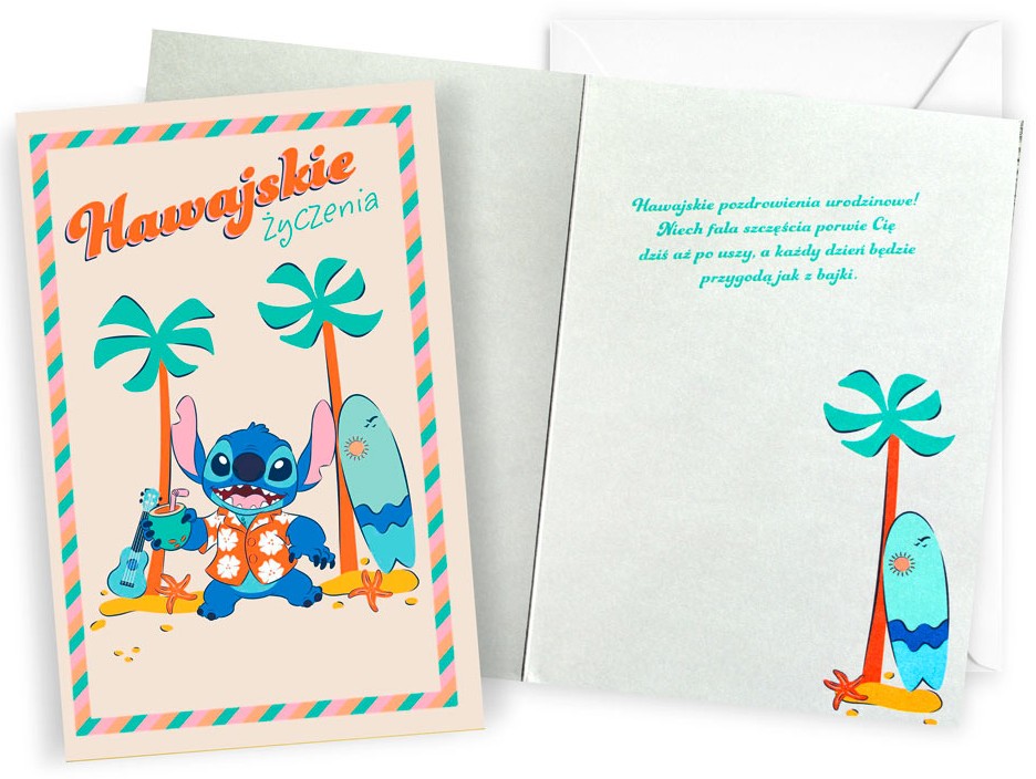 Karnet z kopertą: Urodziny dziecięce (Stitch) DHS-033