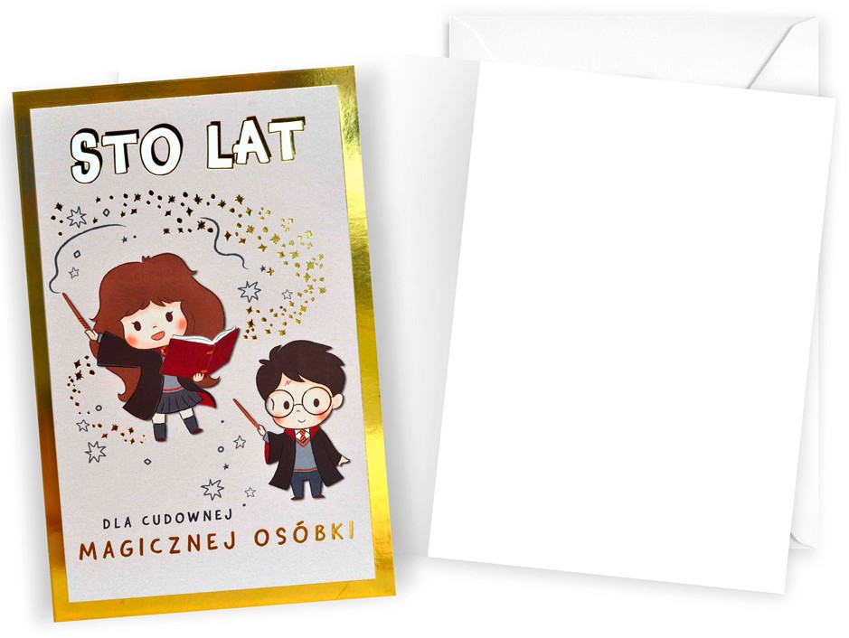 Karnet z kopertą: Urodziny dziecięce "STO LAT" (Harry Potter) DHS-020