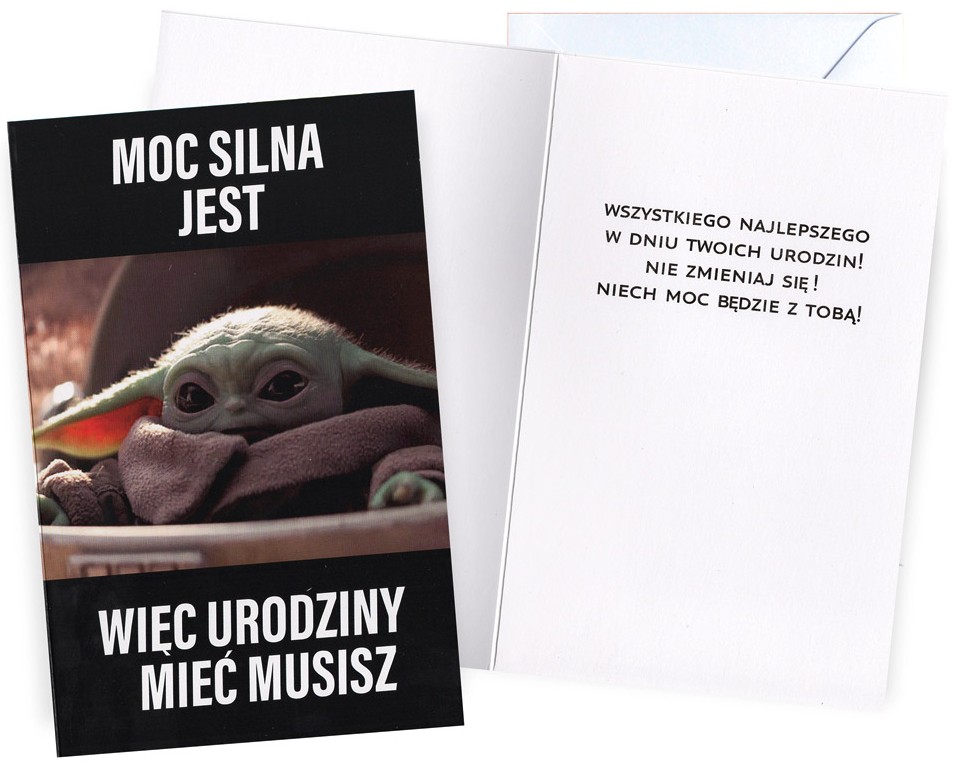 Karnet z kopertą: Urodziny dziecięce (Baby Yoda) DHS-012