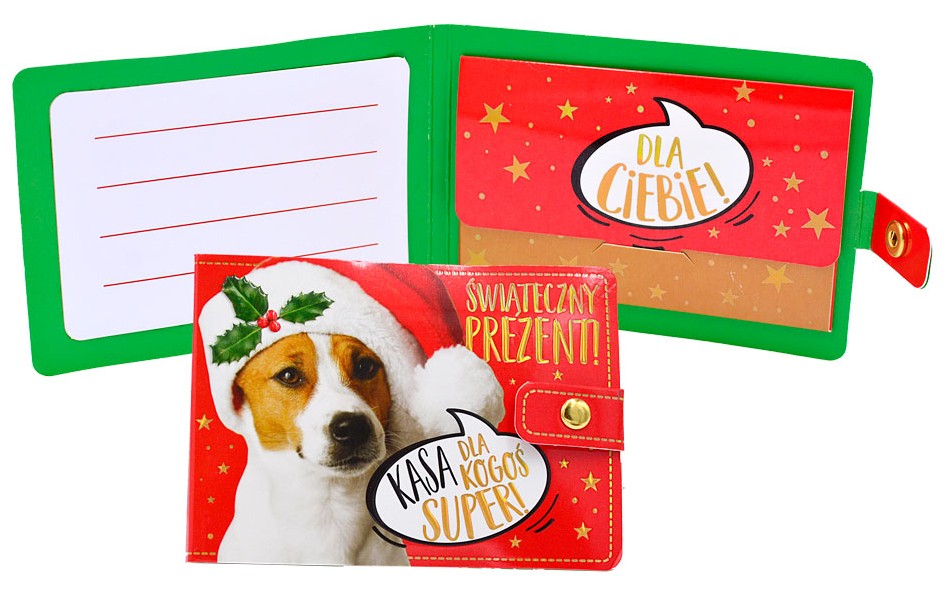 Portfelik prezentowy - Boże Narodzenie (piesek) POR-018