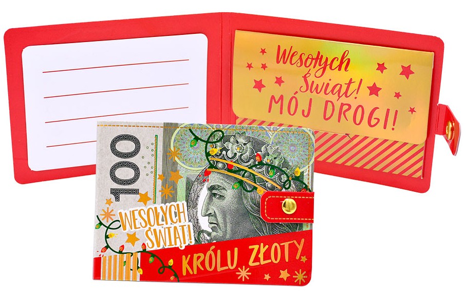 Portfelik prezentowy - Boże Narodzenie (banknot 100) POR-019