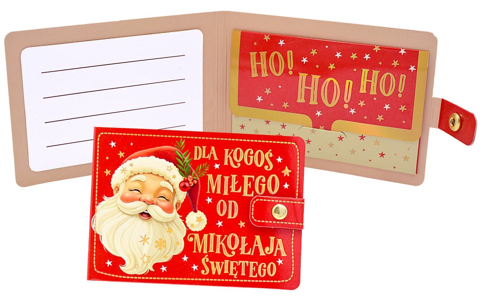 Portfelik prezentowy - Boże Narodzenie (Mikołaj) POR-020