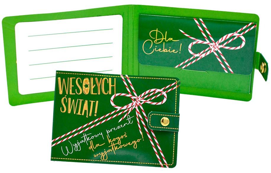 Portfelik prezentowy - Boże Narodzenie (kokardka) POR-021