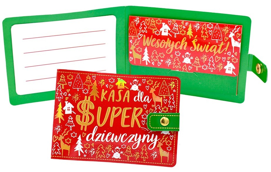 Portfelik prezentowy - Boże Narodzenie (dziewczyna) POR-024