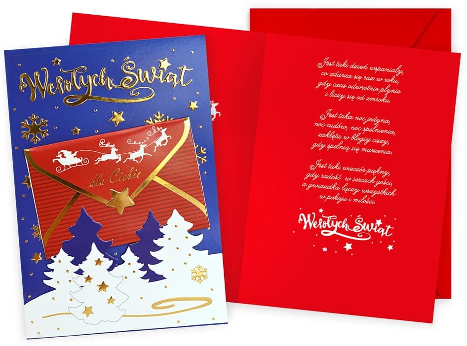 Karnet z kopertą - Boże Narodzenie + MINI KOPERTA DK-1210