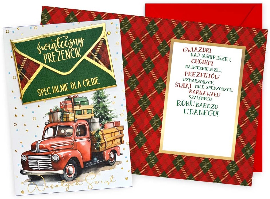 Karnet z kopertą - Boże Narodzenie + MINI KOPERTA DK-1205