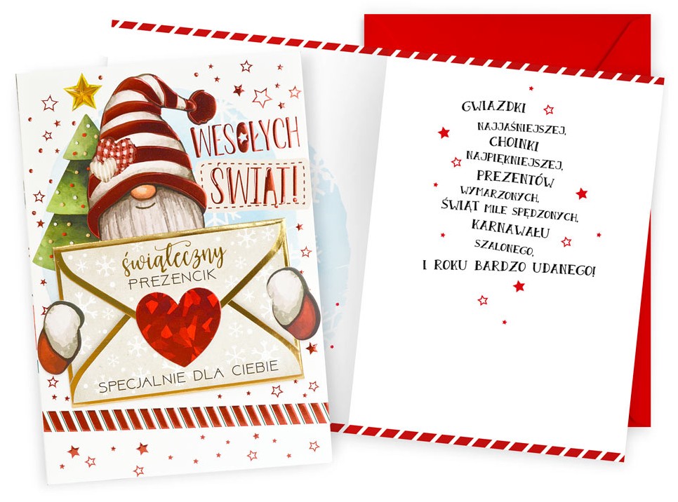 Karnet z kopertą - Boże Narodzenie + MINI KOPERTA DK-1195