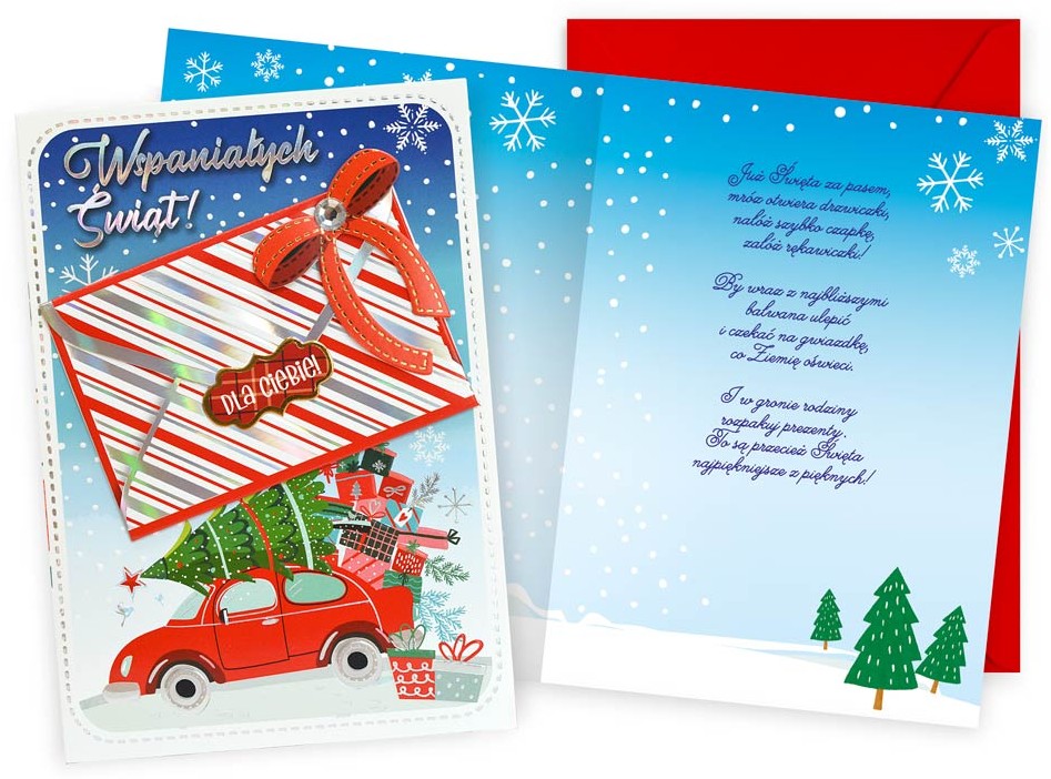 Karnet z kopertą - Boże Narodzenie + MINI KOPERTA DK-1194