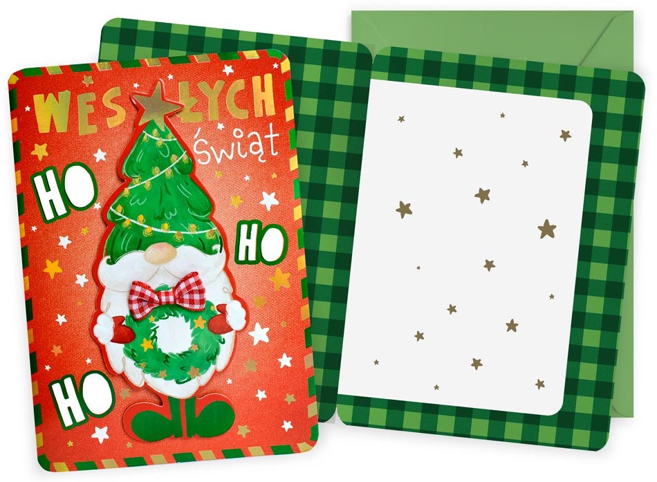 Karnet z kopertą - Boże Narodzenie: "Wesołych Świąt" DK-1188