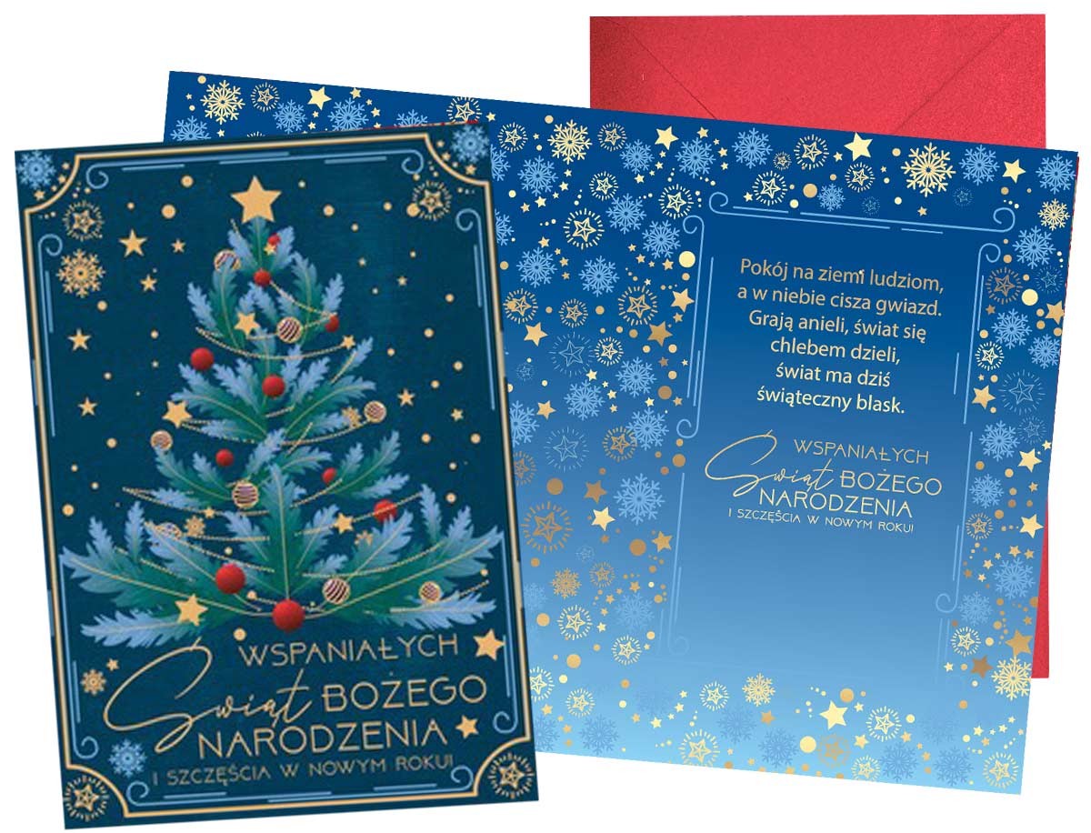 Karnet z kopertą - Boże Narodzenie: "Wspaniałych Świąt..." PP-2280