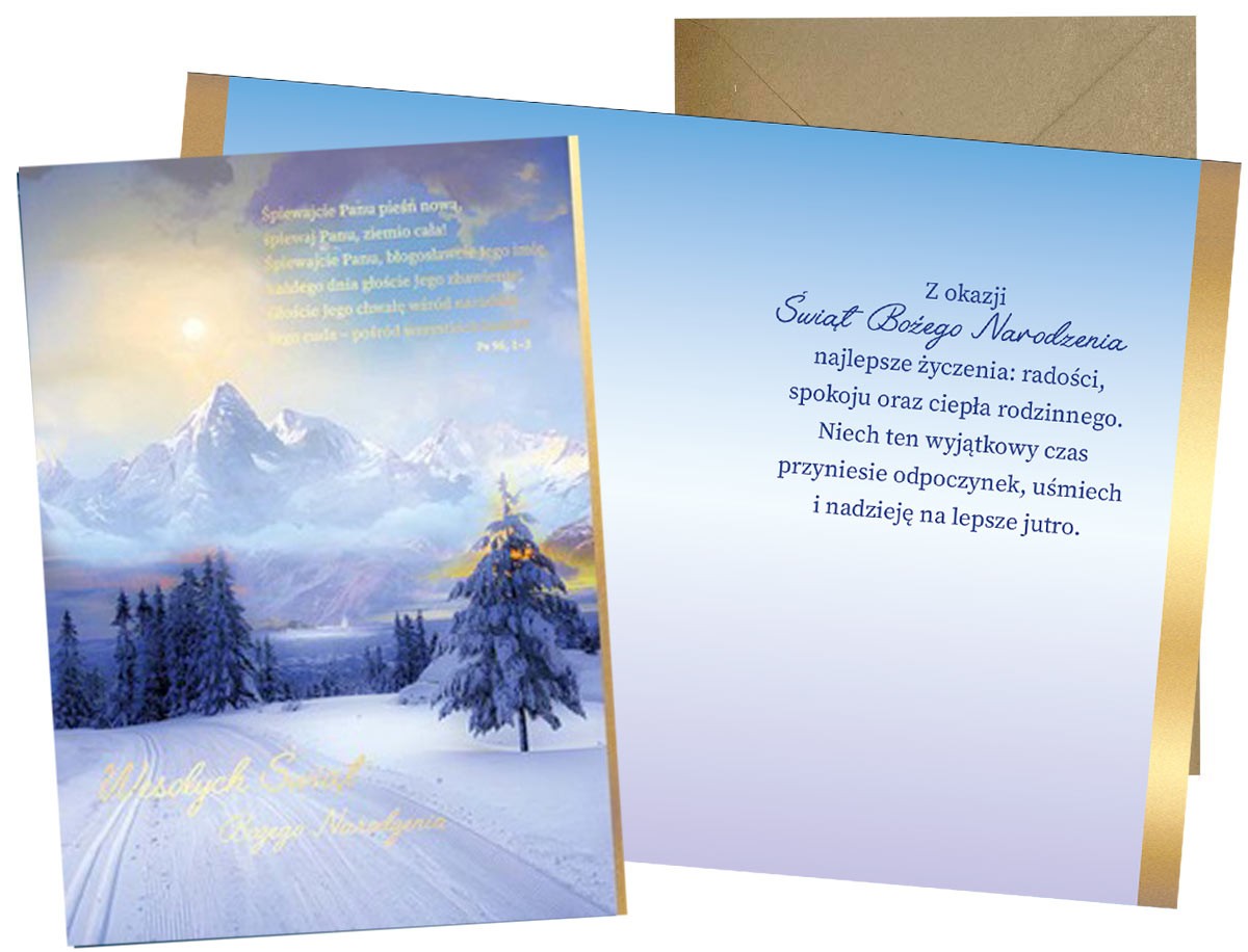 Karnet z kopertą - Boże Narodzenie: "Wesołych Świąt" PP-2279
