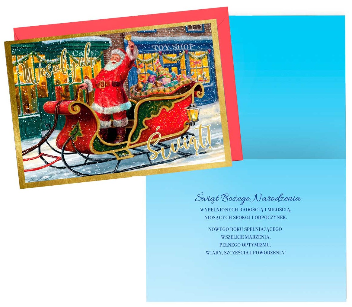 Karnet z kopertą - Boże Narodzenie: "Wesołych Świąt" PP-2278