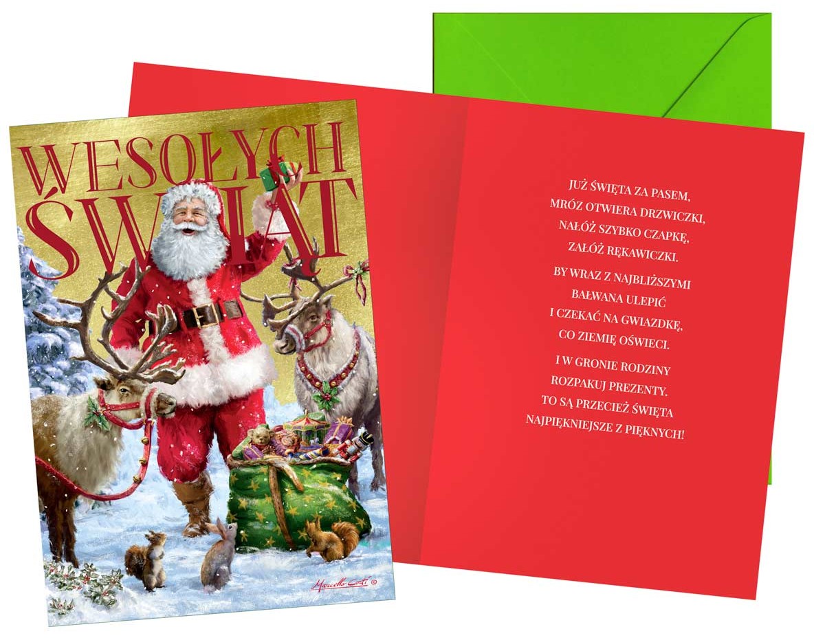 Karnet z kopertą - Boże Narodzenie: "Wesołych Świąt" PP-2277
